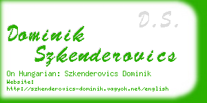 dominik szkenderovics business card